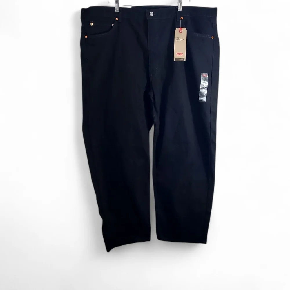 Levi's Men's 550 Relaxed Mid Rise Relaxed Fit Tapered Leg Jeans Black 46 X 30 - Picture 4 of 7